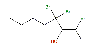 1,1,3,3-Tetrabromoheptan-2-ol