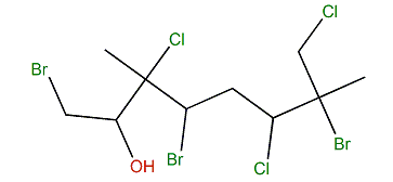 1,4,7-Tribromo-3,6,8-trichloro-3,7-dimethyloctan-2-ol