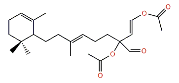 (1E,3,6E,10)-10,15-Cyclo-1,3-acetoxy-1,6,11-phytatrien-20-al