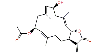 (E,E,E)-10-Acetoxy-6-hydroxy-3,7,11,15(17)-cembratetraen-16,2-olide