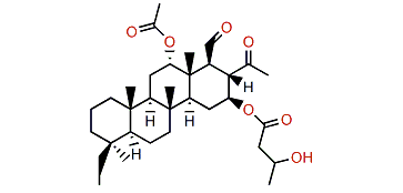 12a-Acetoxy-16b-(3R'-hydroxybutanoyloxy)-20,24-dimethyl-24-oxoscalaran-25-al