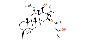 12a-Acetoxy-16b-(3'-hydroxypentanoyloxy)-20,24-dimethyl-24-oxoscalaran-25-al