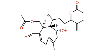 13,18-Diacetoxy-4-hydroxyisodictyo-19-al