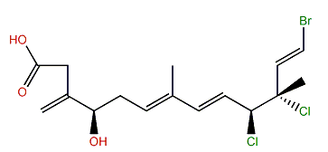 (4R,6E,8E,10S,11R,12E)-13-Bromo-10,11-dichloro-4-hydroxy-7,11-dimethyl-3-methylene-6,8,12-tridecatrienoic acid