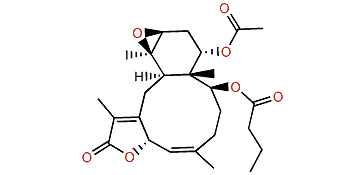 14-Acetoxy-2-butanoyloxy-11,12-epoxy-5,8(17)-briaradien-18,7-olide