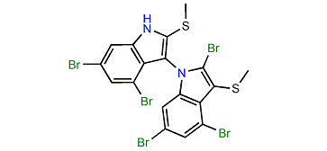 2,4,4',6,6'-Pentabromo-2',3-bis(methylthio)-1,3'-bi-1H-indole