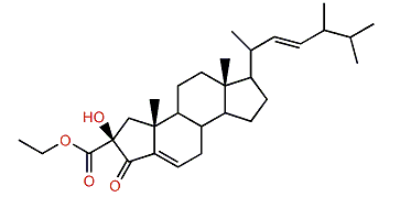 (22E)-2-Ethoxycarbonyl-2b-hydroxy-24-methyl-A-nor-cholesta-5,22-dien-4-one