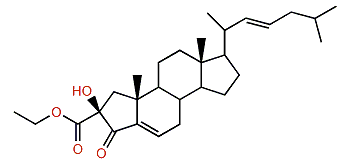 (22E)-2-Ethoxycarbonyl-2b-hydroxy-A-nor-cholesta-5,22-dien-4-one