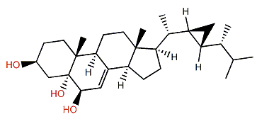23-Demethylgorgost-7-en-3b,5a,6b-triol
