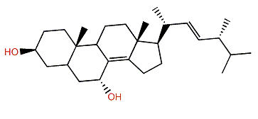 (22E,24R)-24-Methylcholesta-8(14),22-dien-3b,7a-diol
