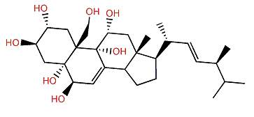 (24S)-24-Methylcholesta-7,22-dien-2a,3b,5a,6b,9a,11a,19-heptol