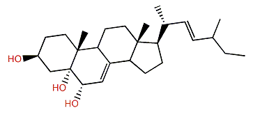 (22E)-24-Methyl-27-norcholesta-7,22-dien-3b,5a,6b-triol