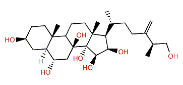 24-Methyl-5a-cholest-24(28)-en-3b,6a,8,14a,15b,16b,26-heptol