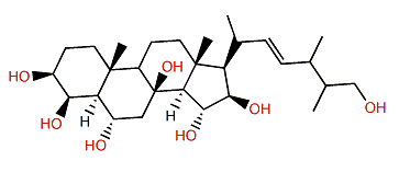 (22E)-24-Methyl-5a-cholest-22-en-3b,4b,6a,8,15a,16b,26-heptol