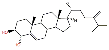 24-Methylcholesta-5,24(28)-dien-3b,4a-diol