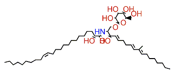 (2S,3R,4E,8E,10E)-1-(b-D-Glucopyranosyloxy)-3-hydroxy-2-[(R)-2-hydroxy-15-tetracosenoyl]-amino-9-methyl-4,8,10-octadecatriene