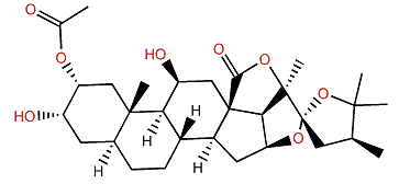 (22S)-2a-Acetoxy-3a-hydroxy-11b-hydroxy-24-methyl-22,25-epoxy-5a-furostan-18,20b-lactone