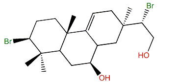 3,15-Dibromo-9(11)-isopimarene-7,16-diol