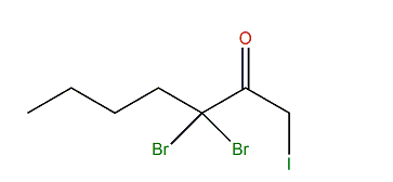 3,3-Dibromo-1-iodoheptan-2-one