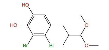 3,4-Dibromo-5-(3,3-dimethoxy-2-methylpropyl)benzene-1,2-diol