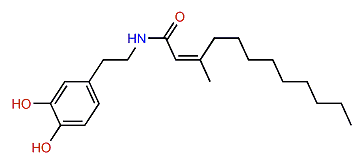 (Z)-N-(3,4-Dihydroxyphenethyl)-3-methyldodec-2-enamide