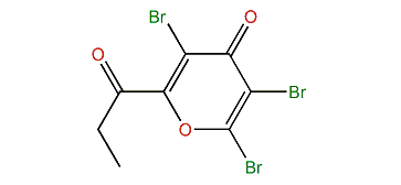 3,5,6-Tribromo-2-propanoyl-4H-pyran-4-one