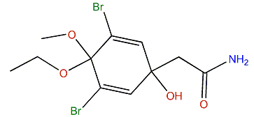 3,5-Dibromo-4-ethoxy-1-hydroxy-4-methoxy-2,5-cyclohexadien-1-acetamide