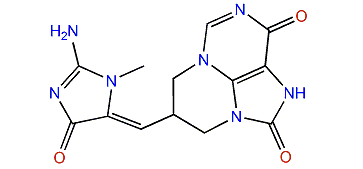 3,9-(2-Imino-1-methyl-4-imidazolidinon-5-yl)-isopropenylpurine-6,8-dione