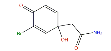 3-Bromo-1-hydroxy-4-oxo-2,5-cyclohexadiene-1-acetamide