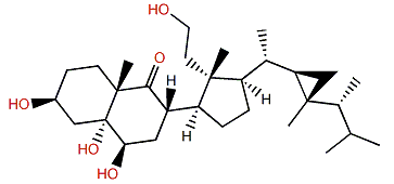 (3b,5a,6b)-Trihydroxy-9-oxo-9,11-secogorgostan-11-ol