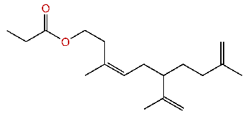 (Z)-3,9-Dimethyl-6-isopropenyl-3,9-decadienyl propionate