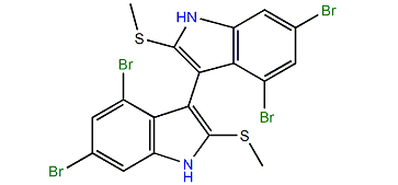 4,4',6,6'-Tetrabromo-2-(methylsulfinyl)-2'-(methylthio)-3,3'-bis-1H-indole