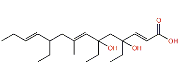 4,6,10-Triethyl-4,6-dihydroxy-8-methyl-2,7,11-tetradecatrienoic acid
