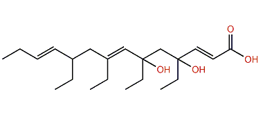 4,6,8,10-Tetraethyl-4,6-dihydroxy-2,7,11-tetradecatrienoic acid