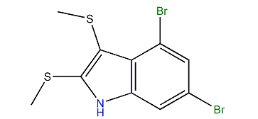 4,6-Dibromo-2,3-bis(methylthio)-1H-indole