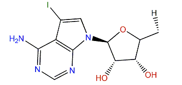 4-Amino-7-(5'-deoxyribos-1'b-yl)-5-iodo-pyrrolo[2,3-d]pyrimidine