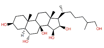 5a-Cholestane-3b,6a,8,15b,16b,26-hexol