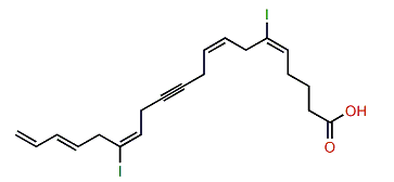 (E,Z,E,E)-6,15-Diiodo-5,8,14,17,19-eicosapentaen-11-ynoic acid