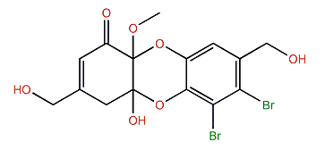 6,7-Dibromo-4a-hydroxy-3,8-dihydroxymethyl-10a-methoxy-1,4,4a,10a-tetrahydrodibenzo[b,e][1,4]dioxin-1-one