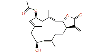 (E,E,E)-6-Acetoxy-10-hydroxy-3,7,11,15(17)-cembratetraen-16,2-olide
