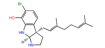 (3aR,8aS)-6-bromo-3a-[(2E)-3,7-dimethyl-2,6-octadienyl]-1,2,3,3a,8,-8a-hexahydropyrrolo[2,3-b]-indol-7-ol