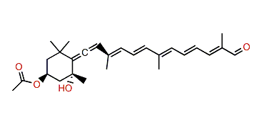 (3S,5R,6R)-3-Ethanoyloxy-5-hydroxy-6,7-didehydro-5,6-dihydro-12'-apo-beta-caroten-12'-al