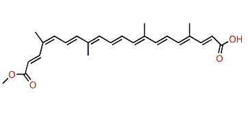 6-Methyl hydrogen (9'Z)-6,6'-diapocarotene-6,6'-dioate
