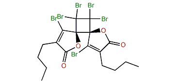 cis-4,10,11,11,12,12-Hexabromo-3,9-dibutyl-1,7-diox-adispiro[4.0.4.2]dodeca-3,9-diene-2,8-dione