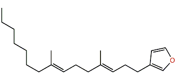 3-((3E,7E)-4,8-Dimethylpentadeca-3,7-dienyl)-furan